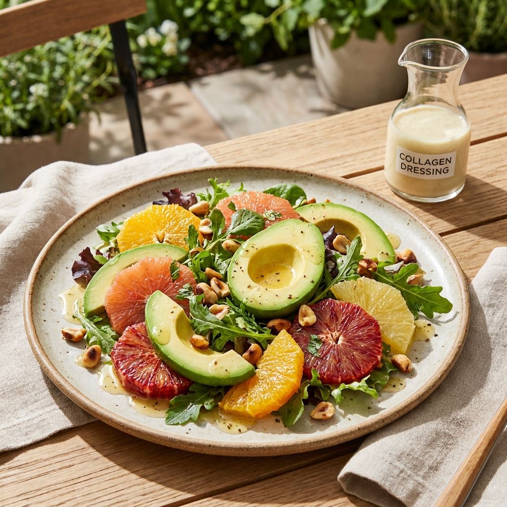 avocado citrus salade met Ecolife Collageen. lekker!